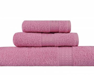 Set Prosoape De Baie Hobby Simplicity Pink, 100% bumbac, 3 bucati, roz