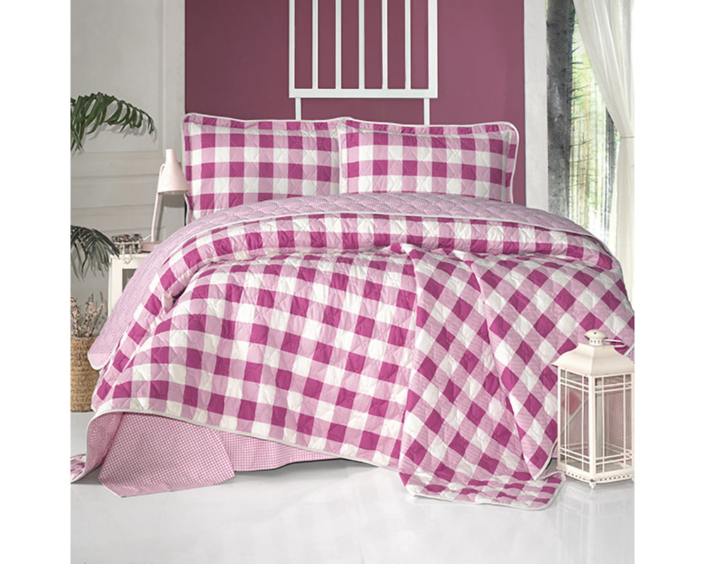 Cuvertura De Pat Clasy-Matlasata Lima V2, 240x260 cm, 2 fete perna, bumbac, multicolor, reversibil