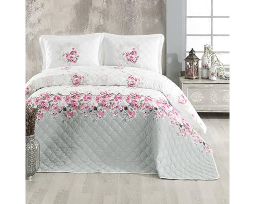 Cuvertura De Pat Clasy-Matlasata Rade, 240x260 cm, 2 fete perna, bumbac, multicolor, reversibil