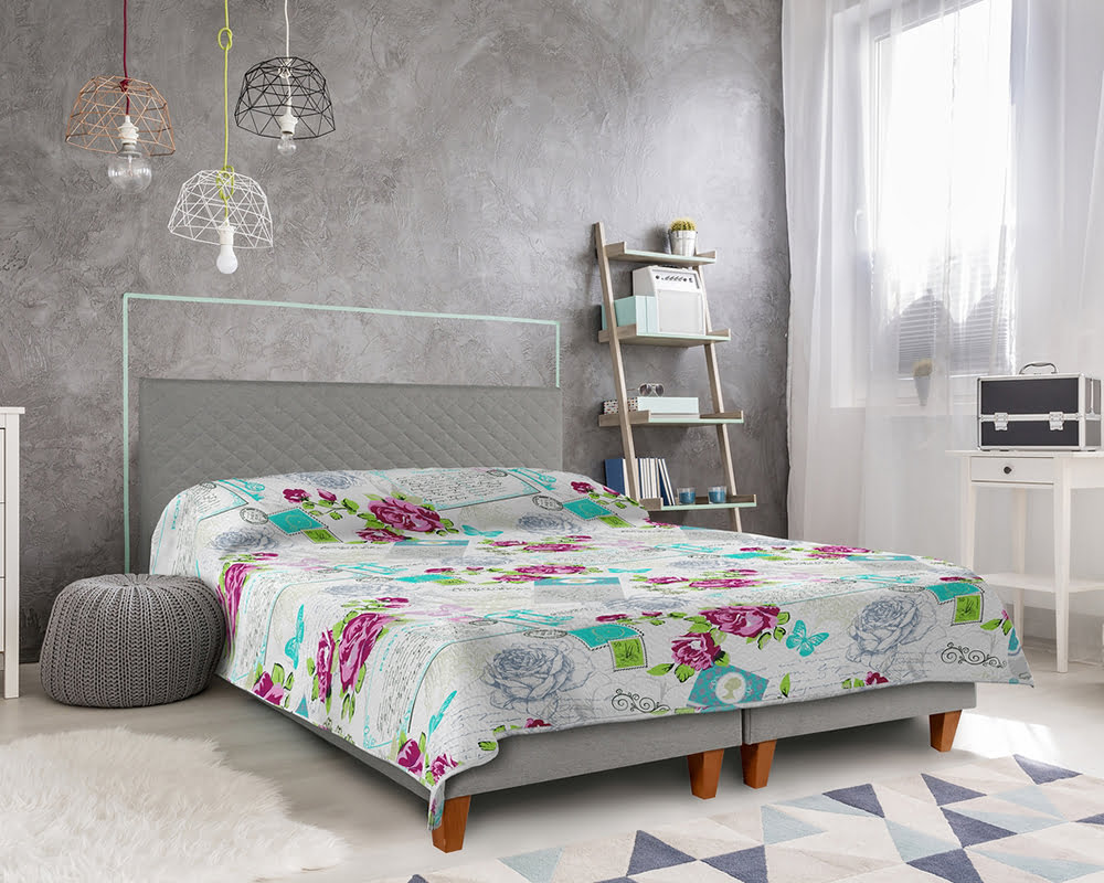 Cuvertura De Pat Matlasata Alcam Rose