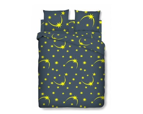 Lenjerie De Pat Dubla Bedora Stars 200x220 cm, 4 piese, 100% bumbac, pentru 2 persoane, multicolor 1