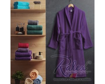 Halat de Baie Velur Purple, L/XL, 100% bumbac, violet