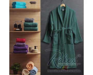 Halat de Baie Velur Green, L/XL, 100% bumbac, verde