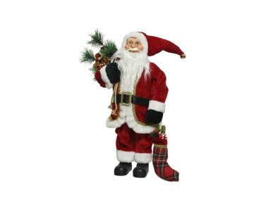 Decoratiune Decoris Classic Santa, 45 cm, poliester, rosu