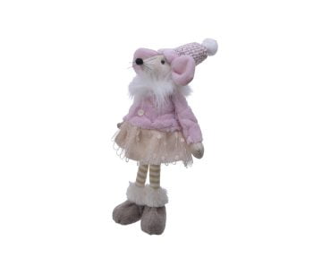 Decoratiune Decoris Mouse Dress, 13x7x26 cm, poliester, multicolor