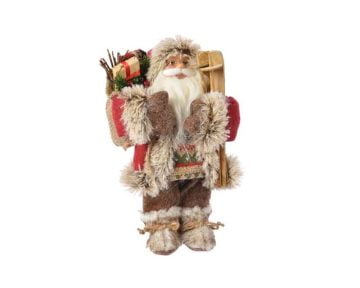 Decoratiune Decoris Santa Country Style, 30 cm, poliester, multicolor