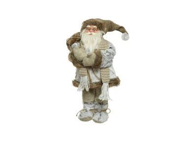 Decoratiune Decoris Santa Scarf, 30 cm, poliester, maro