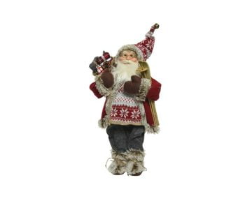 Decoratiune Decoris Santa W Ski, 45 cm, poliester, multicolor