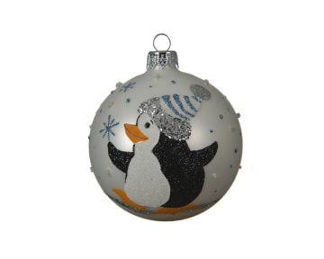 Glob Decoris Penguin, 8 cm, sticla, multicolor