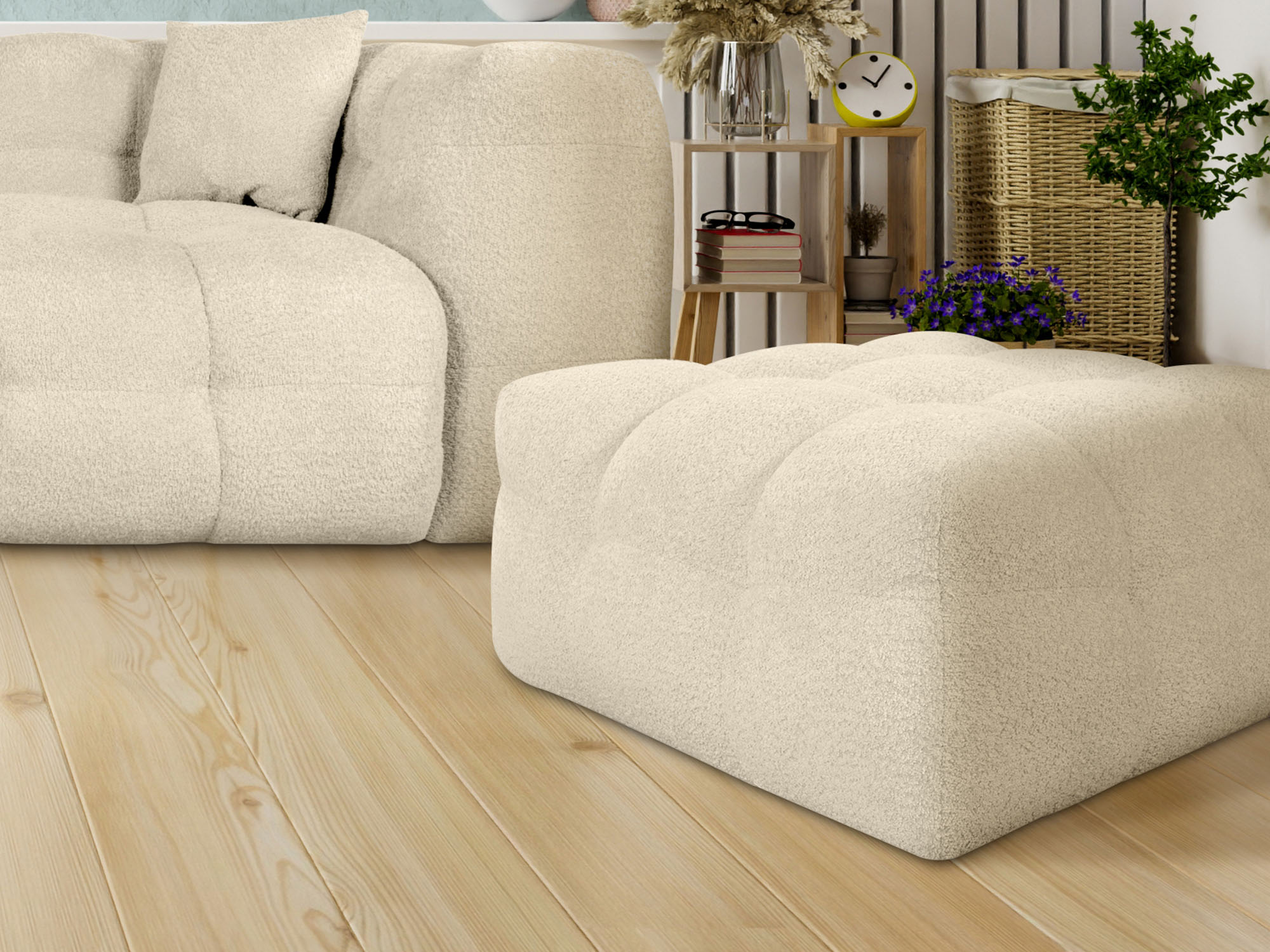 White plaster wall living room have armchair and decoration.